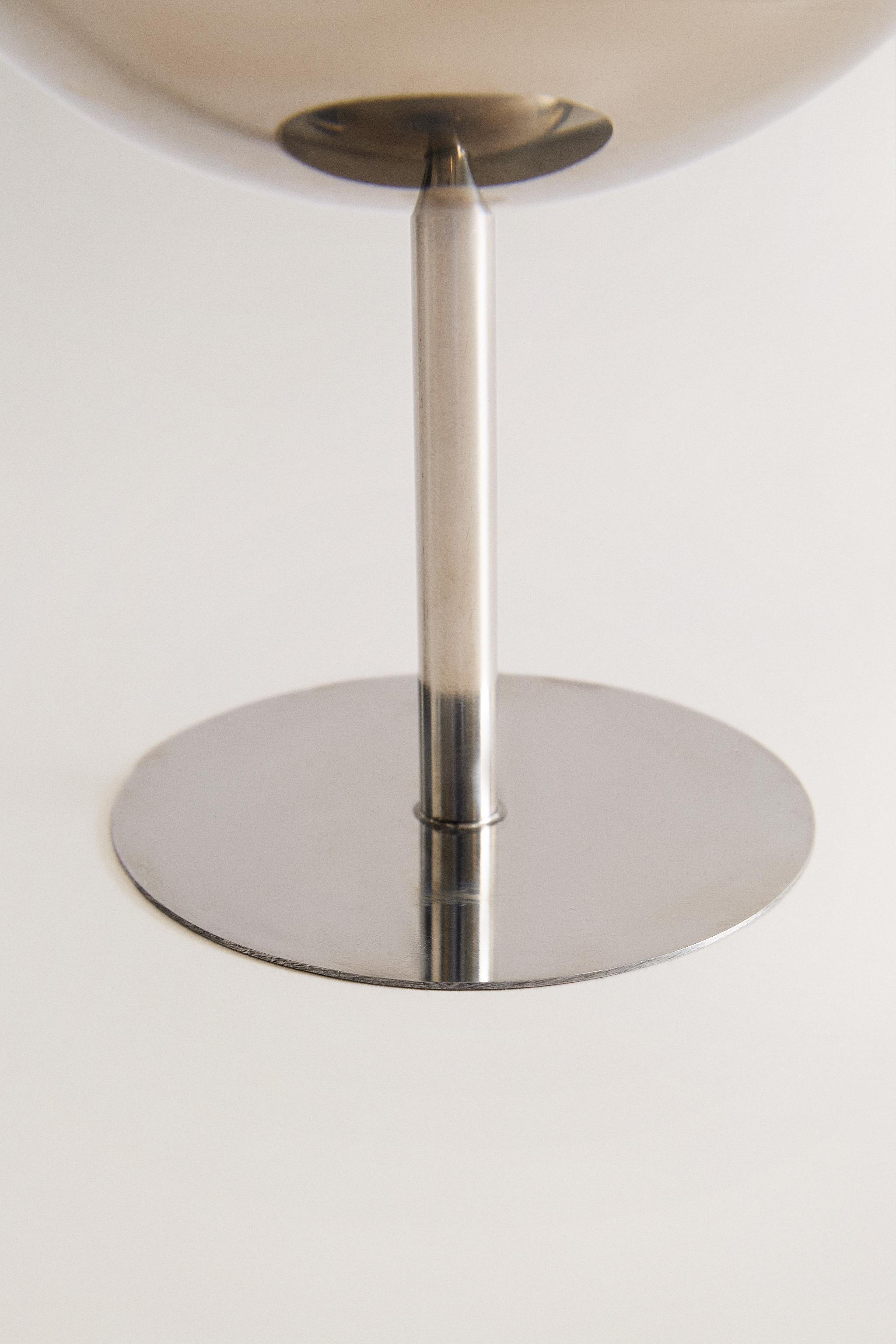 VERRE À PIED HAUT MÉTAL ARGENTÉ